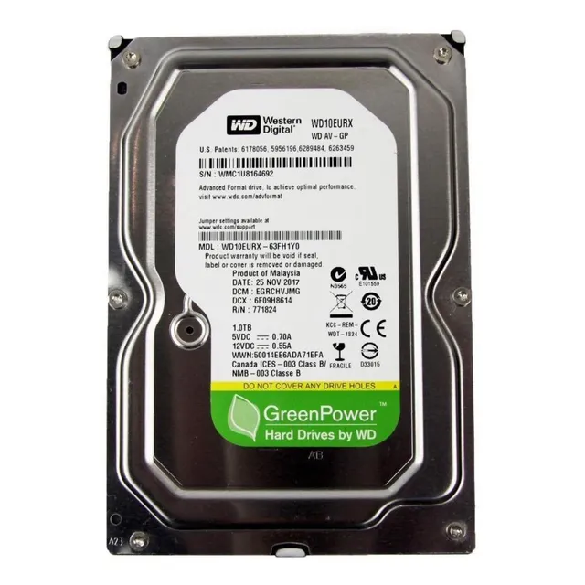interno Western Digital WD AV-GP WD10EURX 1TB