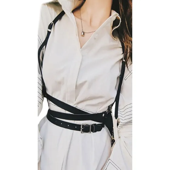 /(c) Blusa Tipo Corsé Con Arnés Para Mujer