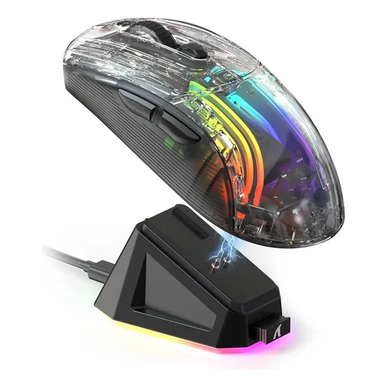Mouse Gamer Sem Fio Attack Shark X2 Pro Com Dock Rgb