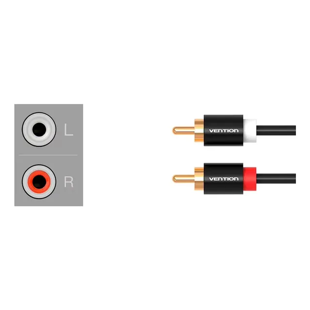 Audio Stereo 2 Rca Pvc Cable Dvd Speaker Tv - 3m Flexible