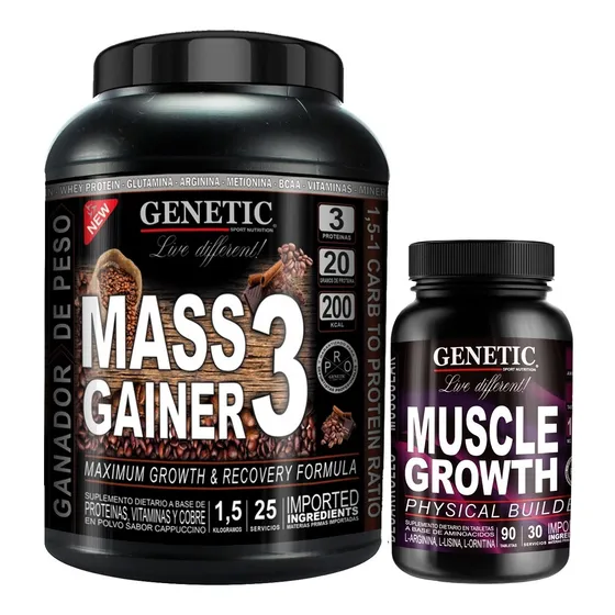 Aumento Masa Muscular Mass Gainer 1,5 Kg Muscle Max Genetic