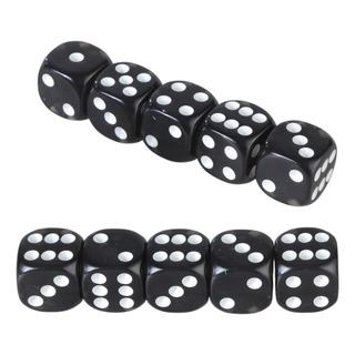 Dados Acrílicos De 16 Mm, Negro, Transparente, De 6 Caras, C Dados Acrílicos De 16 Mm, Negro, Transparente, De 6 Caras, C