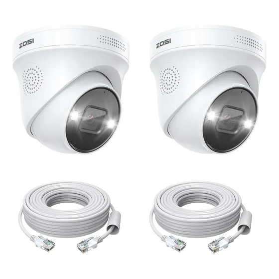 Zosi 2pk Cámara Ip Poe De Seguridad 4k 8mp Con Cables