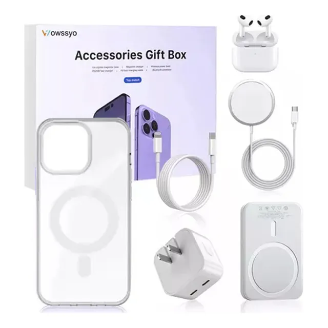 Wowssyo 6kit Cargador Inalambrico iPhone Cargador 35w Magsafe 10000mah Power Bank Bateria Portatil Audifonos Inalambricos Bluetooth Accesorios iPhone Cargador Para iPhone 13