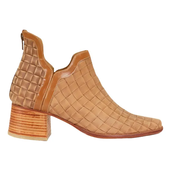 Bota Cuero Mujer Vestir Botineta Zapato Taco Cierre Briganti