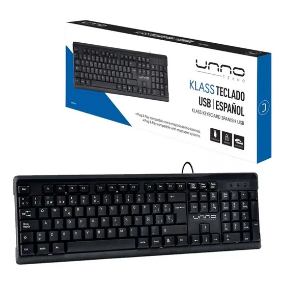 Teclado Unno Tekno Ut-kb6701bk Español Retroiluminado