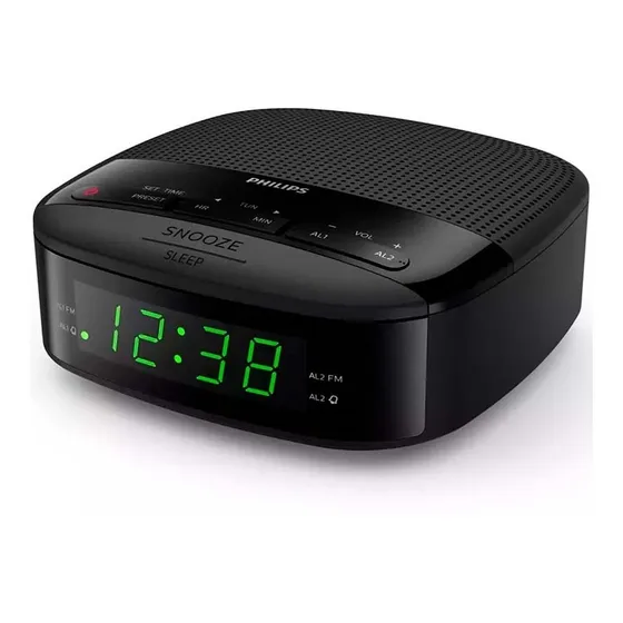 Despertador Philips Radio Tar3205 Doble Alarma Circuit Color Negro