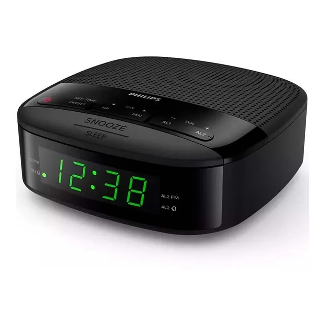 Despertador Philips Radio Tar3205 Doble Alarma Circuit Color Negro
