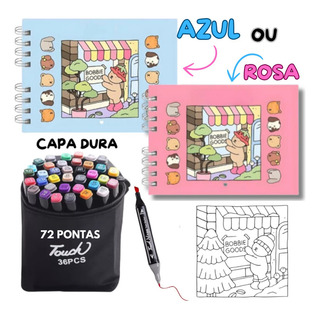 Kit Livro Bob Para Colorir Capa Dura C/ Canetinhas 36 Cores Kit Livro Bob Para Colorir Capa Dura C/ Canetinhas 36 Cores