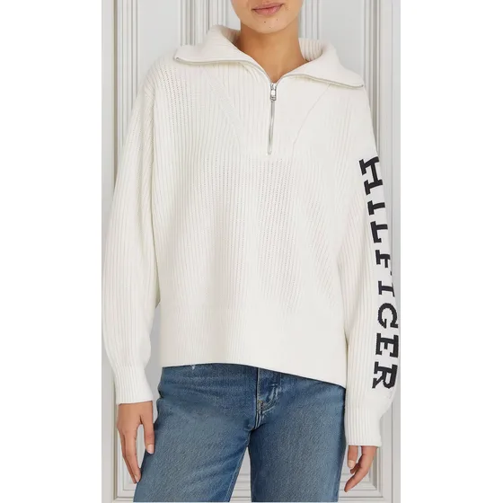 Saco De Corte Amplio Con Media Cierre Blanco Tommy Hilfiger