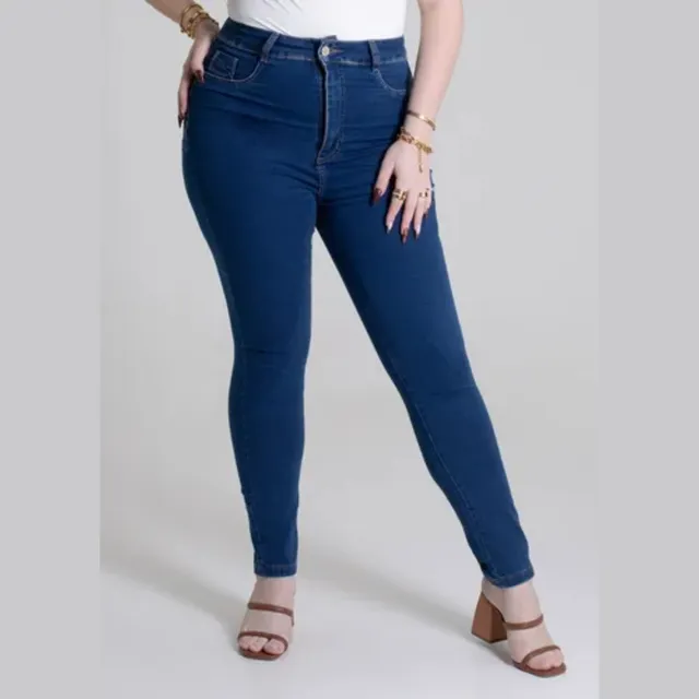Calça Jeans Feminina 279349 Plus Size Cintura Alta Sawary