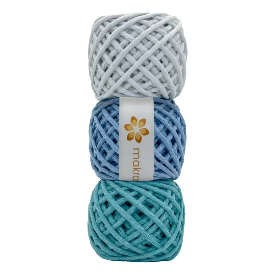 Hilaza De Algodón Para Macramé 3mm Kit 3pza Colores Color Aquamarine