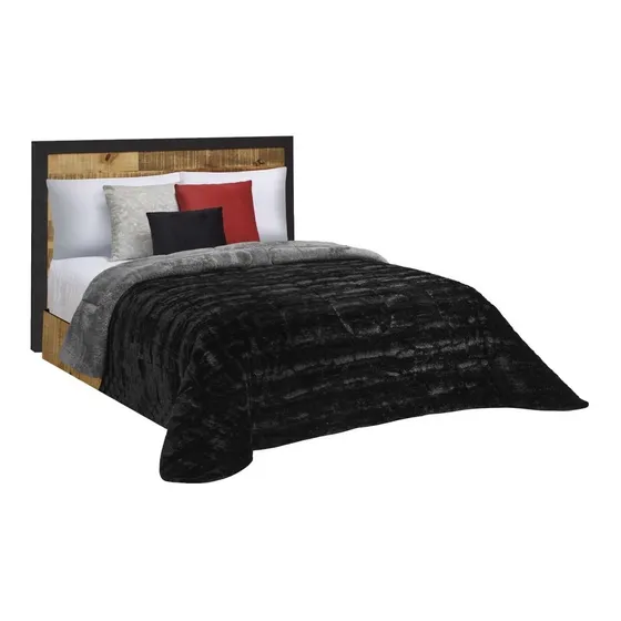 Cobertor King Size Negro Black Térmico Calientito Diseño de la tela Liso