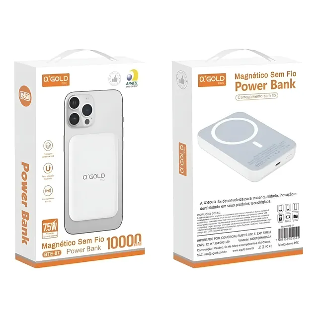 Carregador Pequeno Indução Portátil Para iPhone Samsung Imã