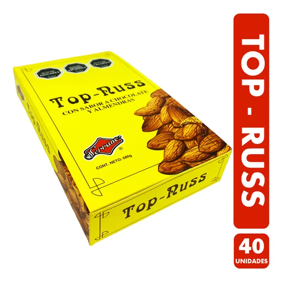 Top Russ Con Sabor A Chocolate Y Almendras (caja Con 40 Uni)
