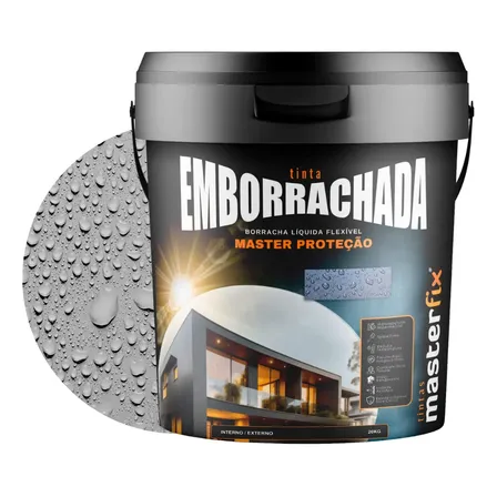 Tinta Emborrachada Masterfix 4kg Impermeável Flexível Acabamento Fosco Cor Nanquim