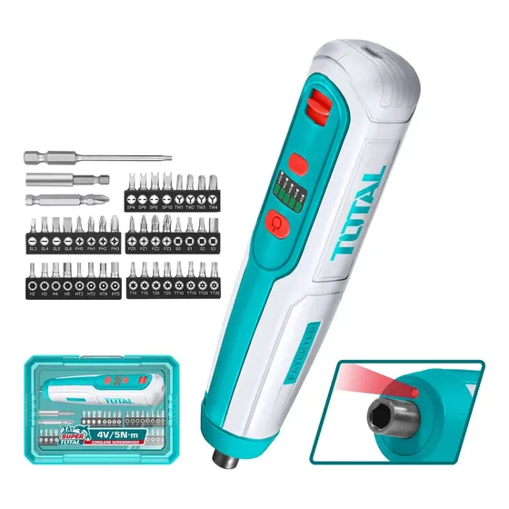 Destornillador Inalambrico Total Recargable 43 Pcs Estuche