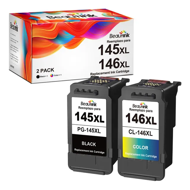 Cartucho 145 146xl Para Canon Pg-145xl Cl-146xl Color Negro