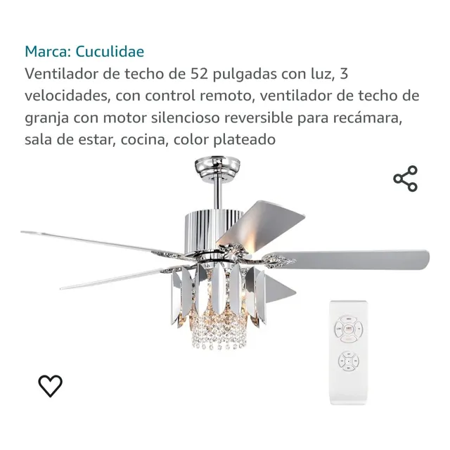 Ventilador De Techo De 52  Con Luces Control Y Reversible