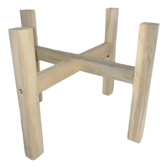 Suporte Vasos De Plantas 25x25cm Interno Madeira Pinus Tripé