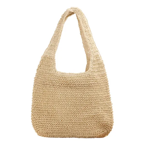 Bolsa Tejido Playa Paja Para Mujer