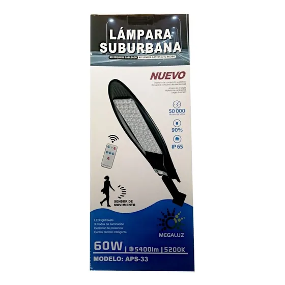 Lampara Suburbana Exteriores Ip65 Potencia 60w Con Control
