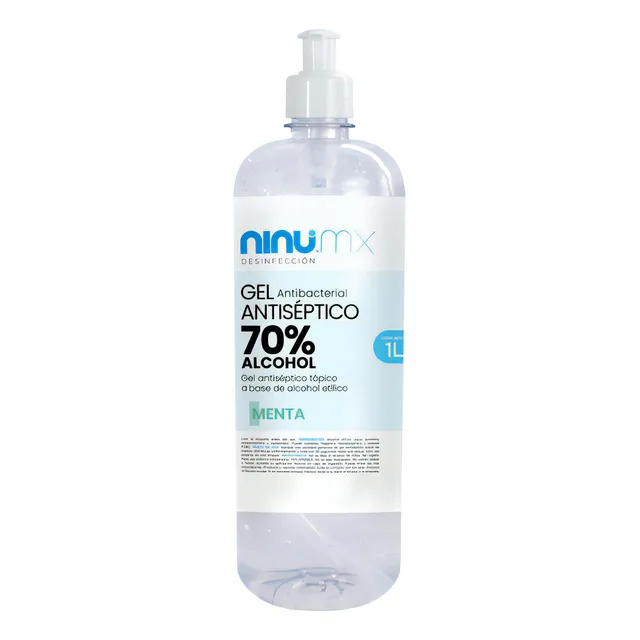 Gel Antibacterial Con Dosificador 1L Con 70% Alcohol Menta