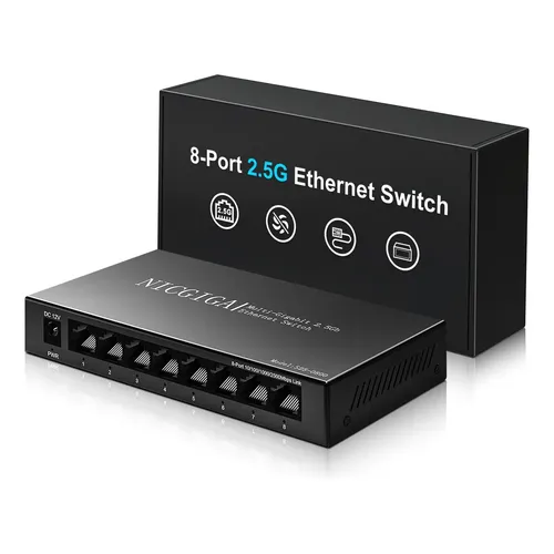 Switch Giga Haiz 8 Portas Poe 2 Uplink 1 Sfp 10/100/1000mbps
