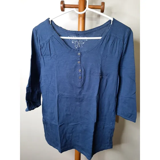Camisa Azul 3/4 De Dama Marca Springfield Usada Talla Xl
