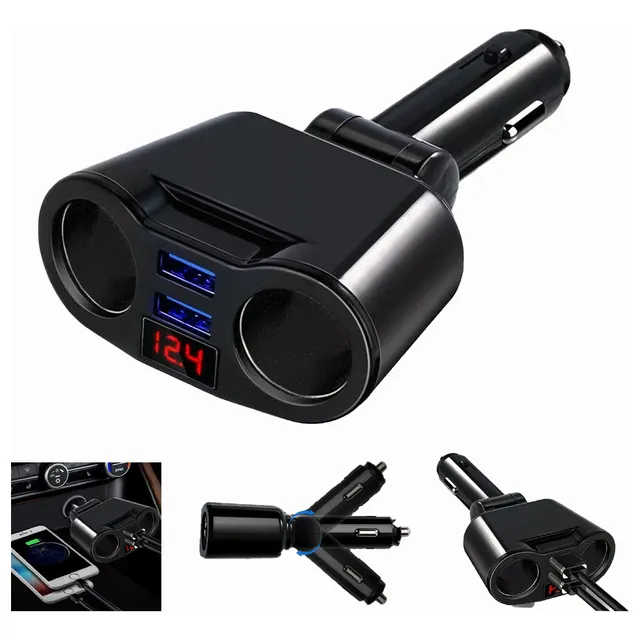 Cargador Doble Usb De 2 Vías Para Encendedor De Coche