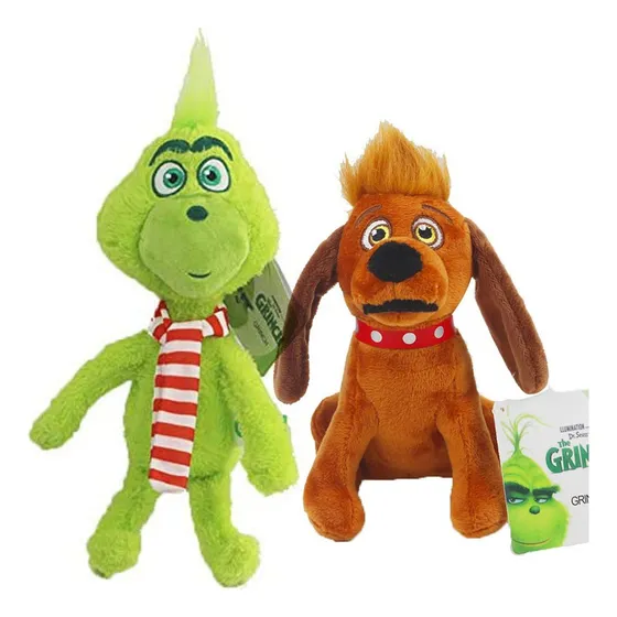 2 Muñecos De Peluche: Monstruo Verde Grinch Y Curl