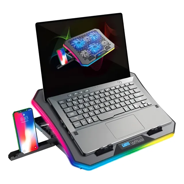 Cooler Para Laptop Teros Te-7130n Rgb 3 Ventiladores 19 PuLG
