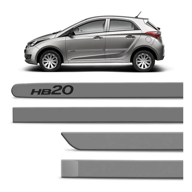 Moldura Bagueta Lateral Hyundai Hb20 Hatch 2013 2018 2021 Negro