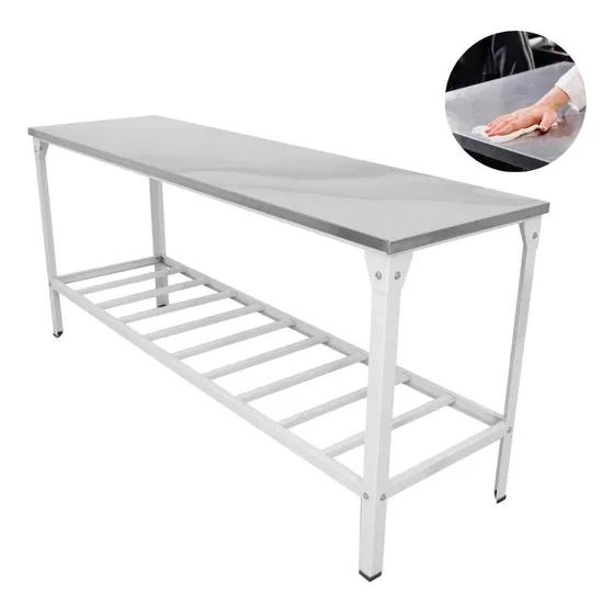 Mesa Manipulação De Alimentos Tampo Em Aço Inox 1,90x0,55