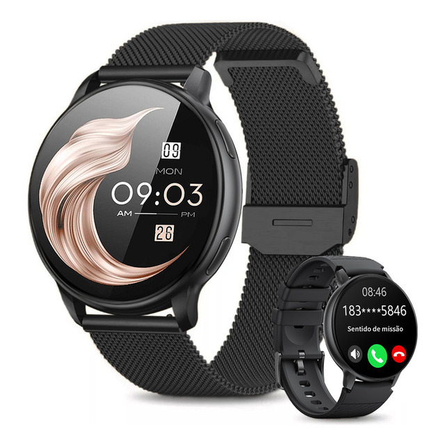 Relógio Smartwatch Relógios Inteligentes Bluetooth Caixa Preto Pulseira Preto Bisel Preto ... Relógio Smartwatch Relógios Inteligentes Bluetooth Caixa Preto Pulseira Preto Bisel Preto ...