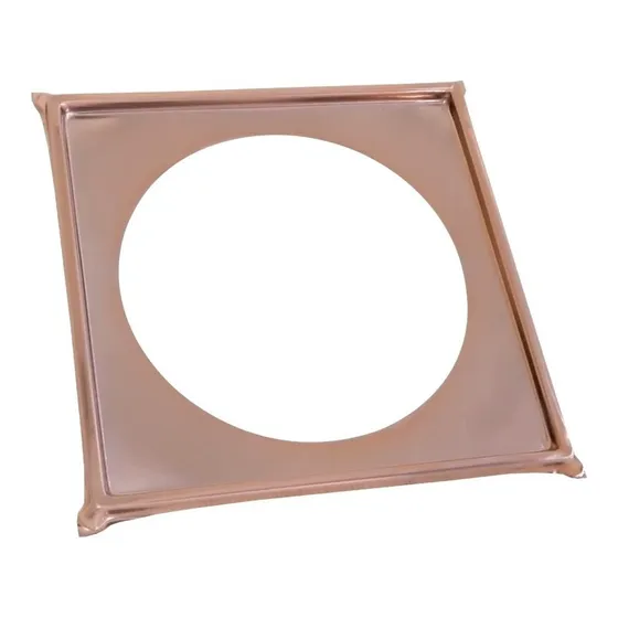 Base Castilho Rose Gold Para Ralo Click 15x15 Cm Aço Inox