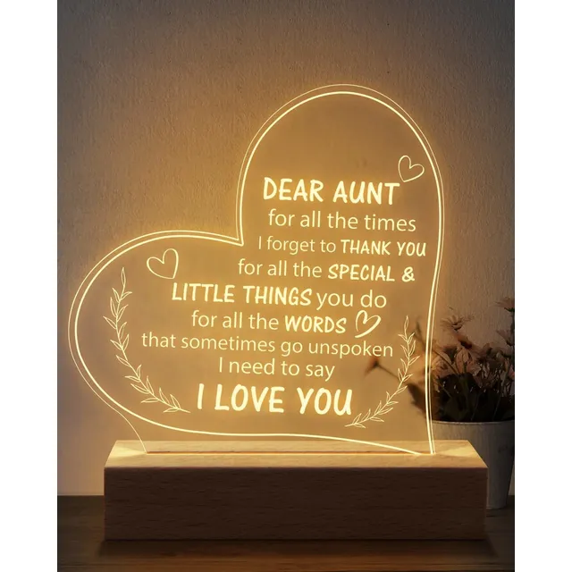 Para Tia Sobrina Sobrino Luz Nocturna Grabada Cumpleaño