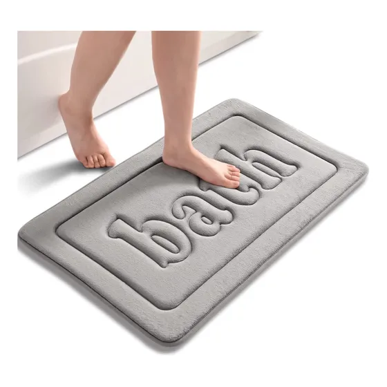 Tapete Baño Espuma Viscoelastica Gris Para Antideslizante 16