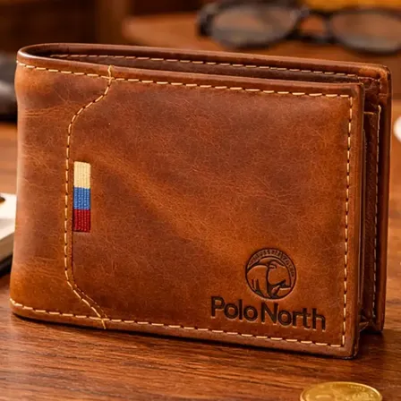 Carteira Masculina Slim Couro Legítimo Sofisticado Compacto Wisky Un