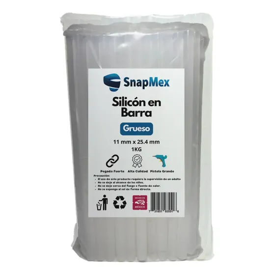 Silicon En Barra 1kg 25cm Para Pistola De Silicon Premium Blanco Grueso