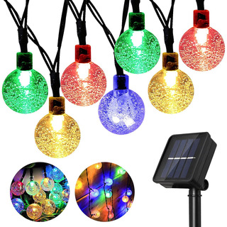 Cadena De Luces Led En Forma De Bola, Solar Para Exteriores Cadena De Luces Led En Forma De Bola, Solar Para Exteriores