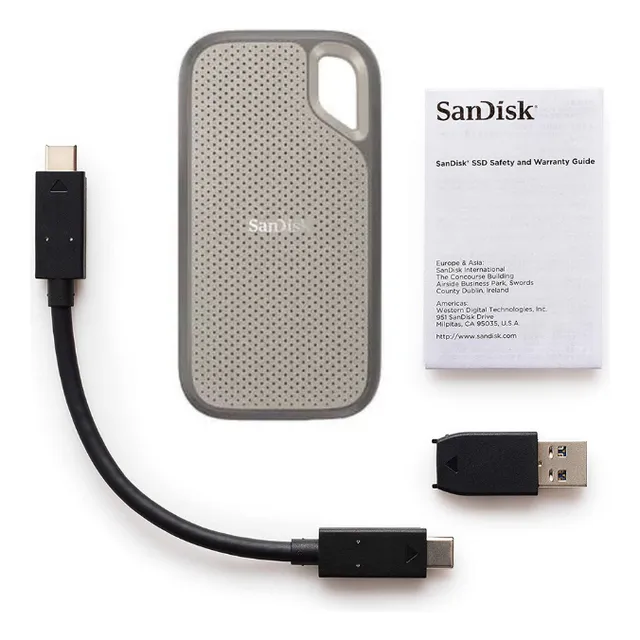 Disco Sólido Ssd Externo Sandisk Extreme Sdssde51-2t00-aw25 2tb Gris 1050 Mb/s