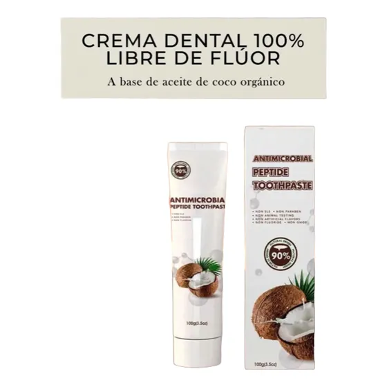 Crema Dental Sin Fluor  Con Aceite De Coco