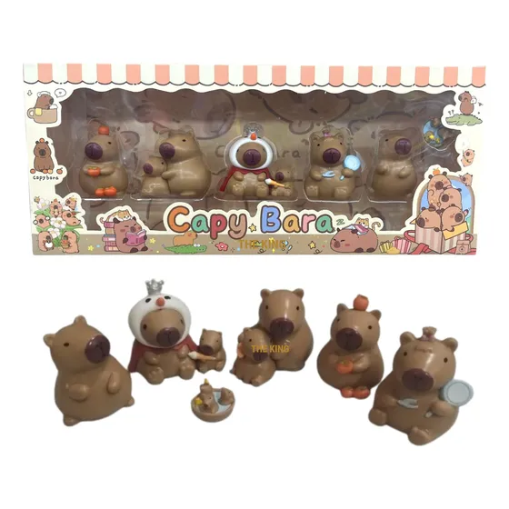 Set Muñecos Capibara - Capy Bara - Carpincho - Familia