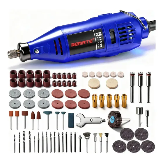 REMATE Mini Taladro Esmeril Mototool 38000RPM 135W 5 Velocidades Con Accesorios