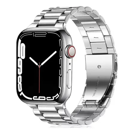 Correa Para Apple Wact Metal Acero Inoxidable 38 A 49 Mm Color Plateado 42 - 44 - 45 - 49