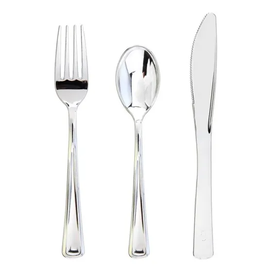 Tenedor Cuchillo Cucharilla Plásticos Desechables 120 Pz