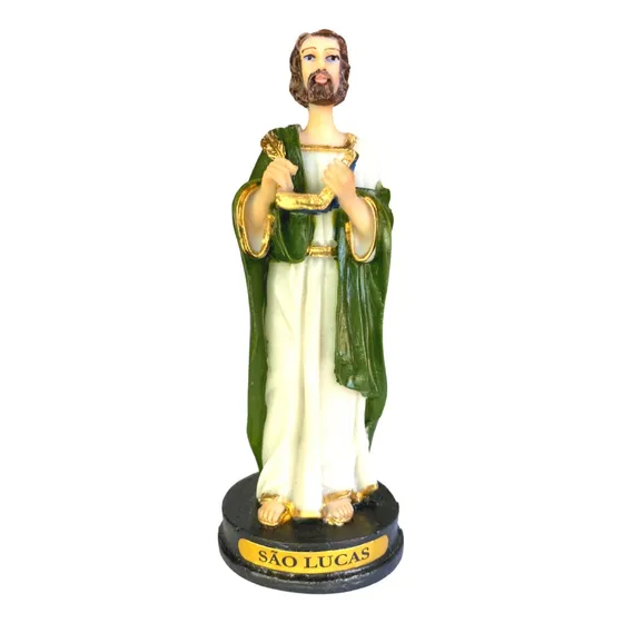 São Lucas 11,5x3,5cm Imagem Escultura Em Resina 12074