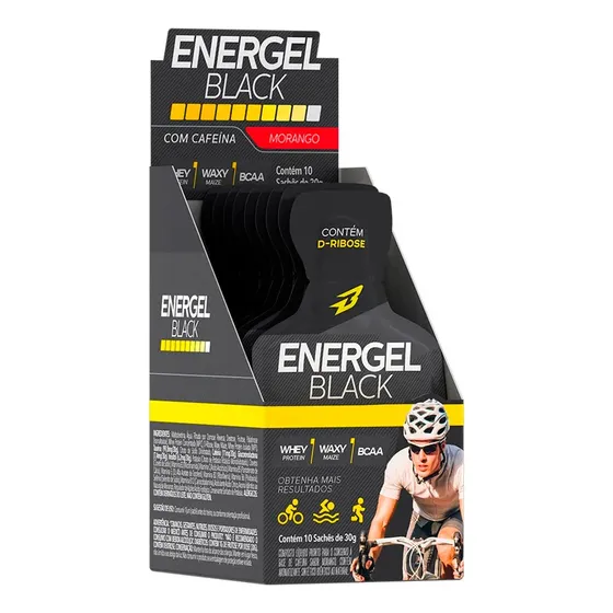 Gel Energel Black Display de 30g Bodyaction Sabor Morango