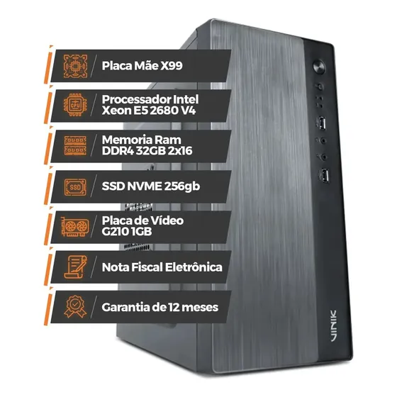 Servidor Intel Xeon E5 2680 V4 32gb 256gb Nvme